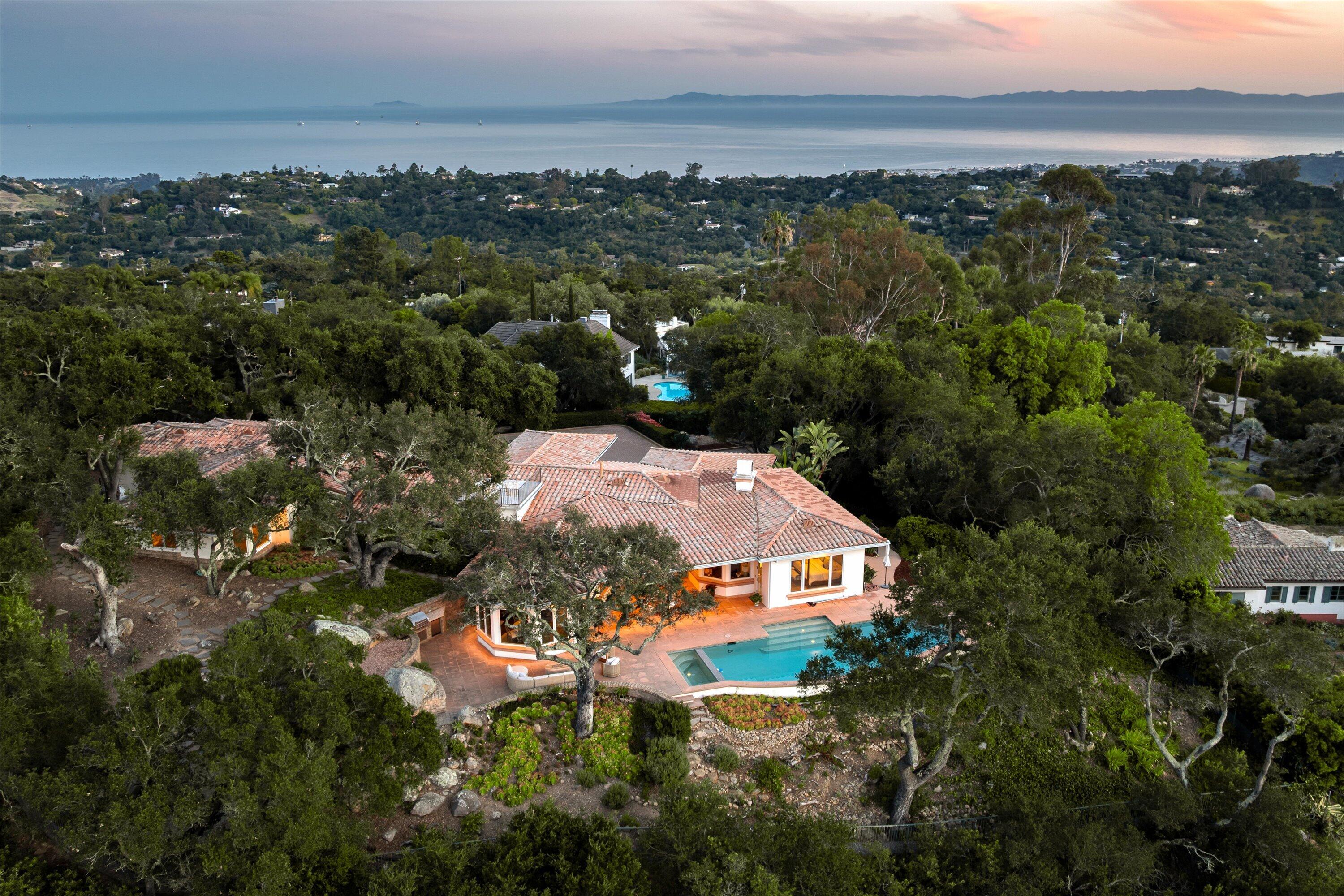 450 El Cielito Road Santa Barbara, CA 93105 - Photo 29 of 30 Twilight Aerial