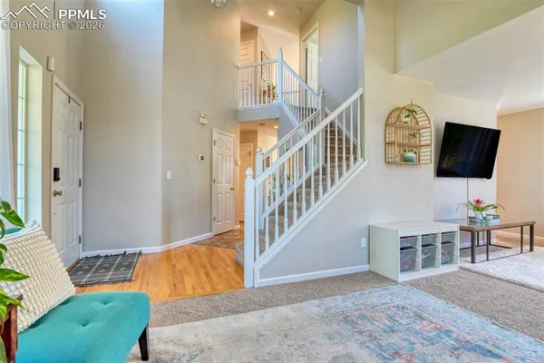 a living room with furniture