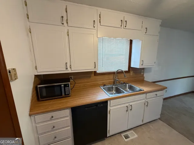 a kitchen with appliances cabinets and a sink