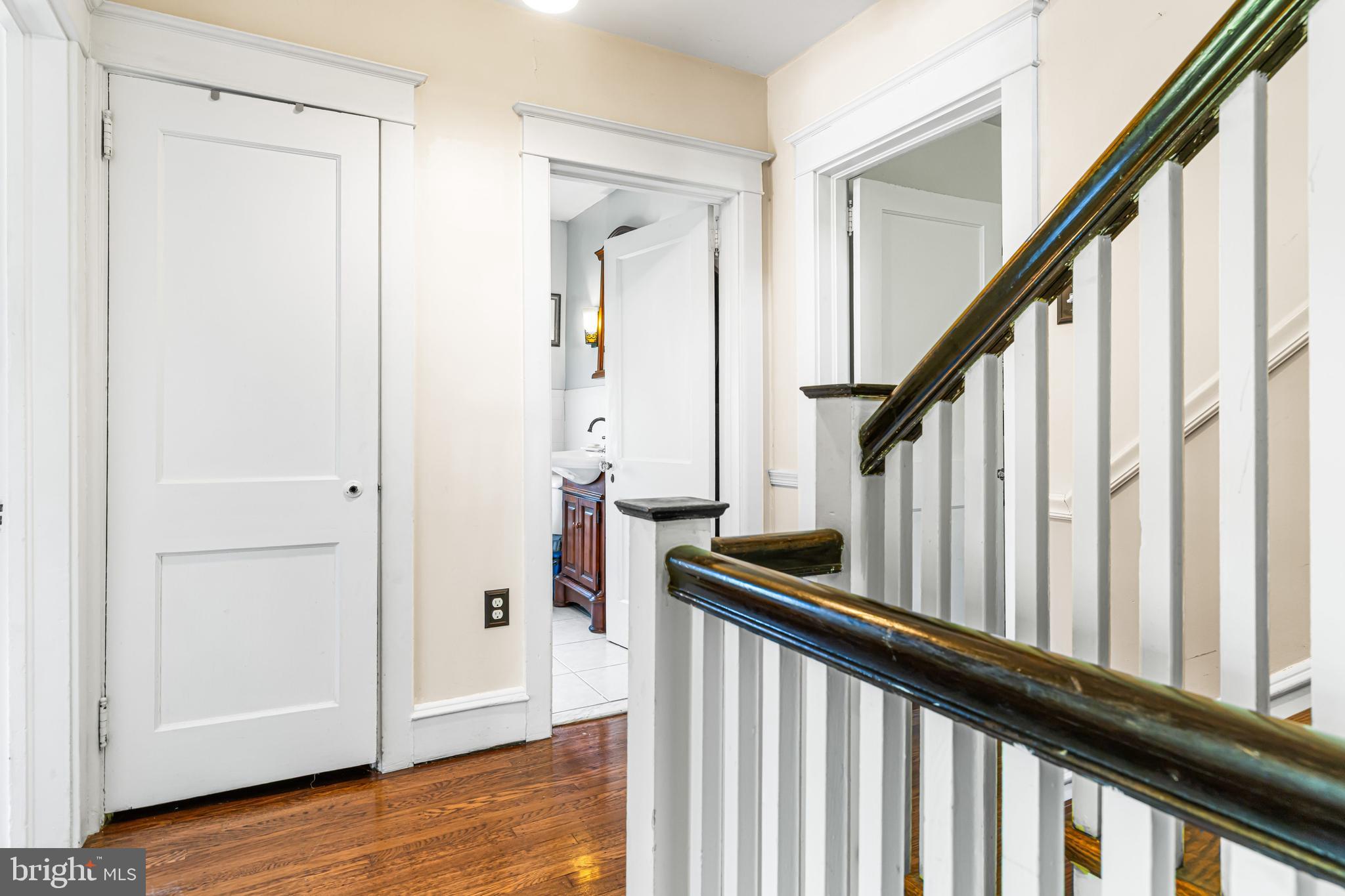 715 North Easton Road Glenside, PA 19038 - Photo 21 of 59 a view of front door with wooden floor and stairs