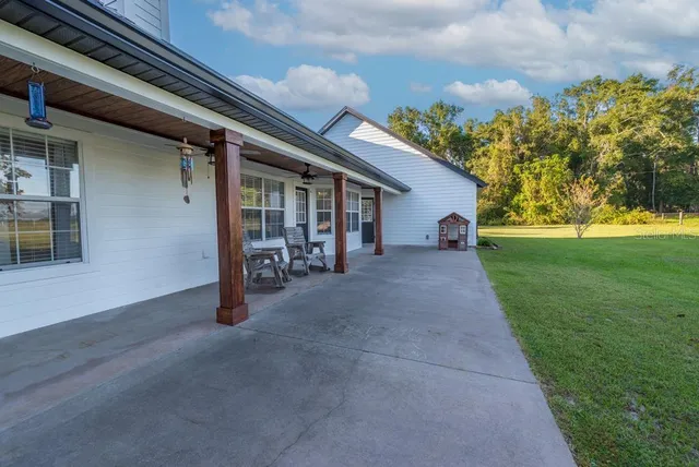 a house view with a garden space