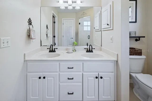 a bathroom with a sink and toilet