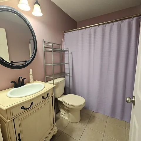 a bathroom with a toilet a sink and a mirror