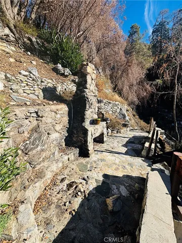 a view of balcony with wooden floor