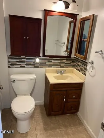 a living room with a bench