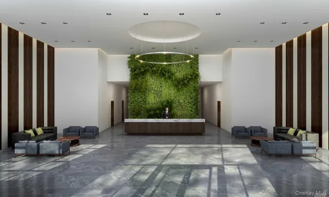 a room with lots of white furniture and a shower