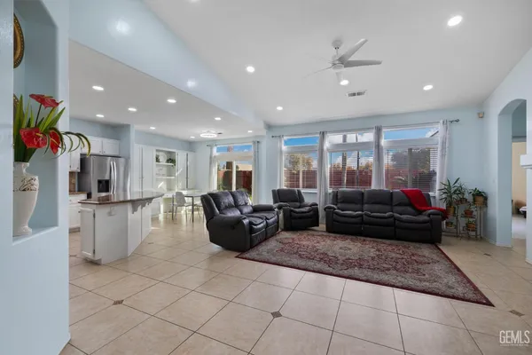 a living room with furniture and a couch