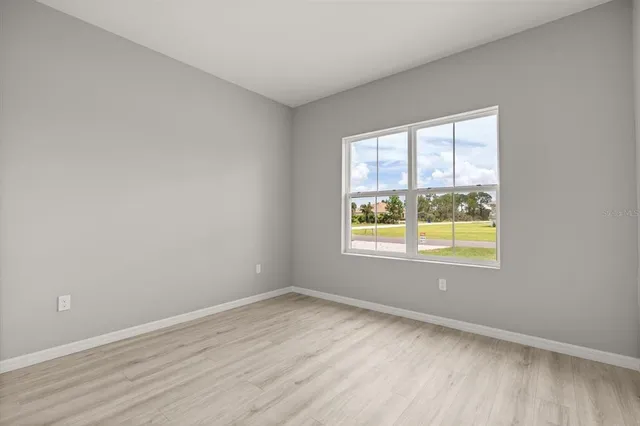 an empty room with a window