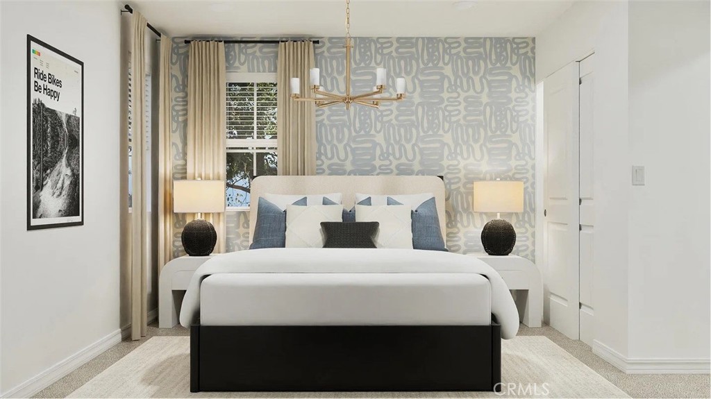 1216 Yeager Avenue Rialto, CA 92376 - Photo 7 of 17 a bedroom with a bed and a large mirror