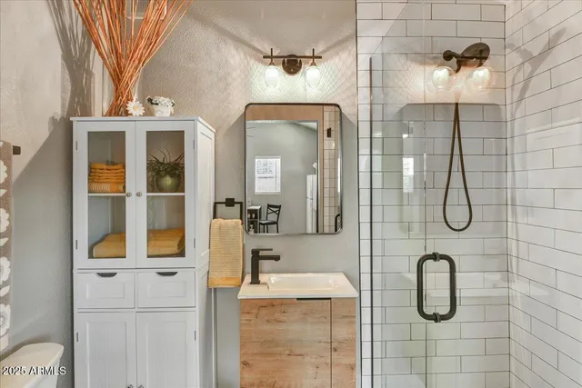 a bathroom with a shower