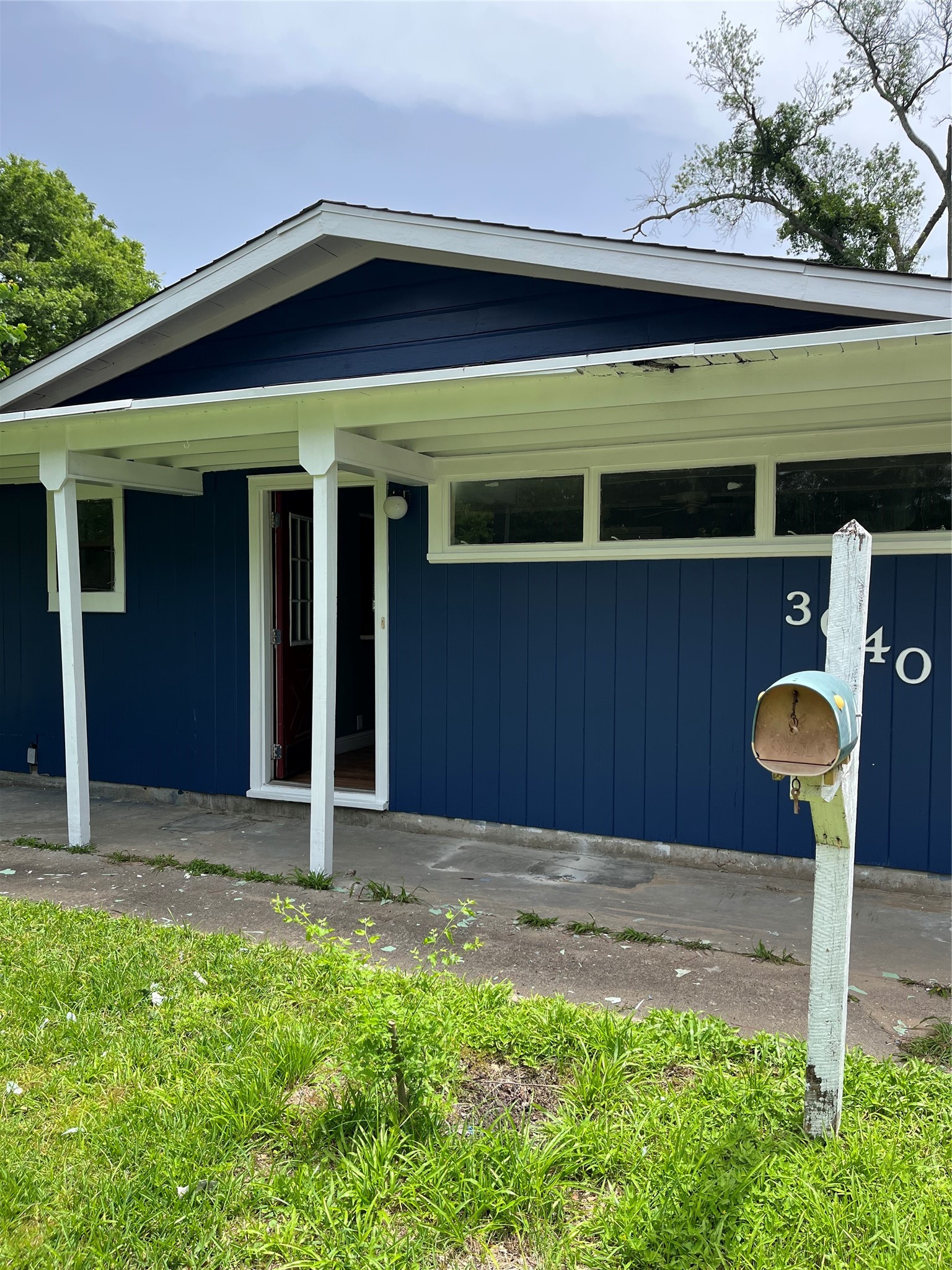 a front view of a house
