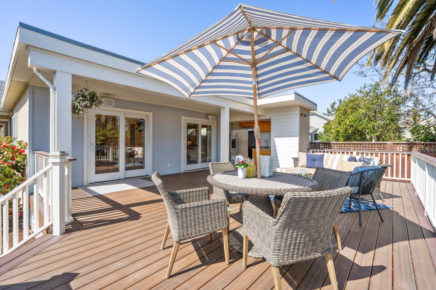 132 Bancroft Road Burlingame, CA 94010 - Photo 31 of 39 a view of a house with a deck and furniture