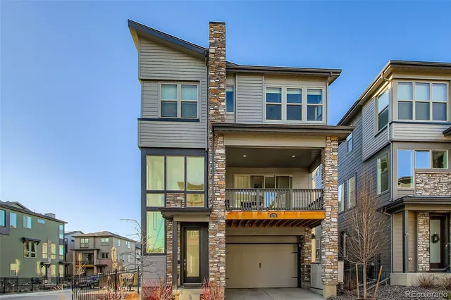 a front view of a multi story building