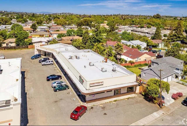 an aerial view of a city
