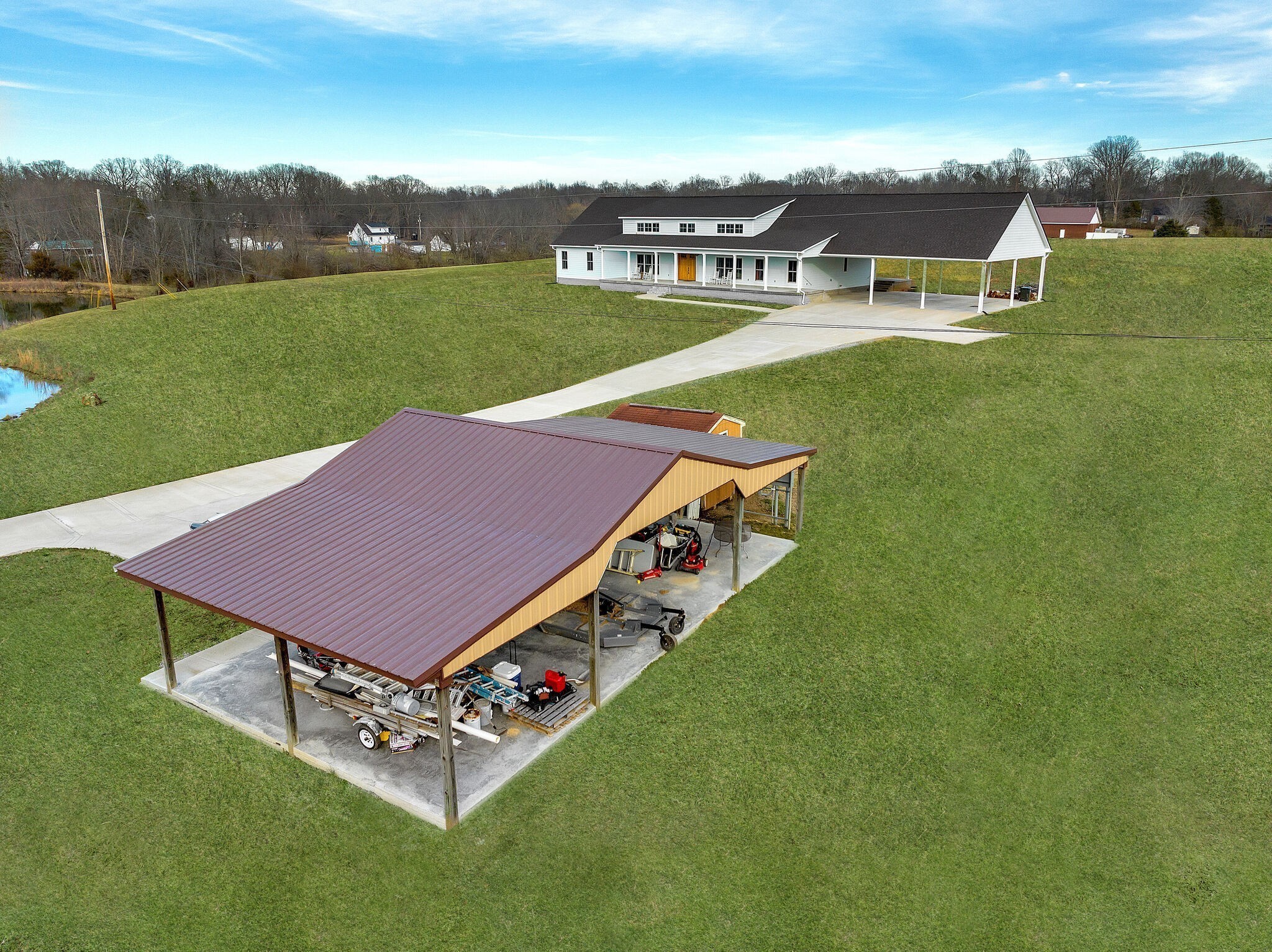 418 Lyle Lane Dickson, TN 37055 - Photo 46 of 51 an aerial view of a house with big yard