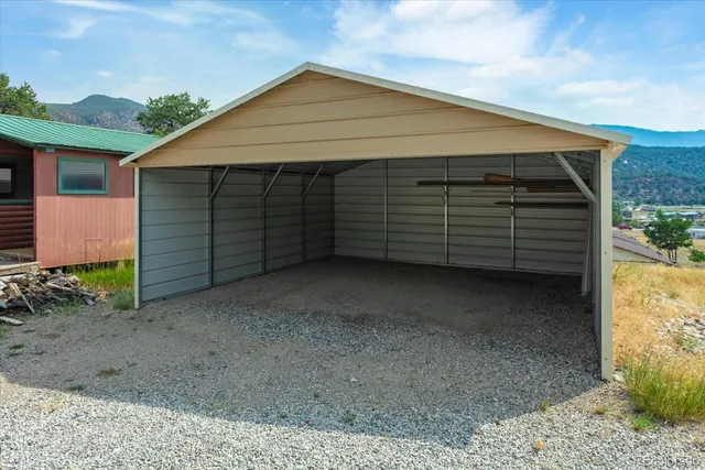 a view of city and mountain