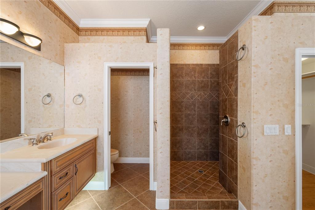 8119 Vía Rosa Orlando, FL 32836 - Photo 26 of 62 a bathroom with a double vanity sink toilet and shower