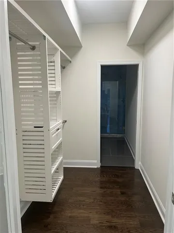 a view of entryway with wooden floor