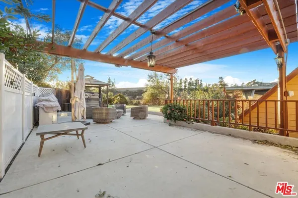 a view of outdoor space with seating