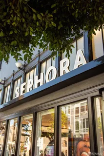 a view of a building with a large window