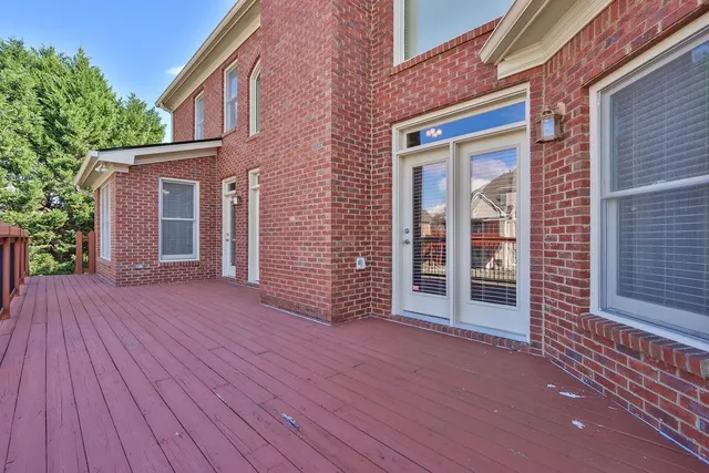 front view of a house with an outdoor space