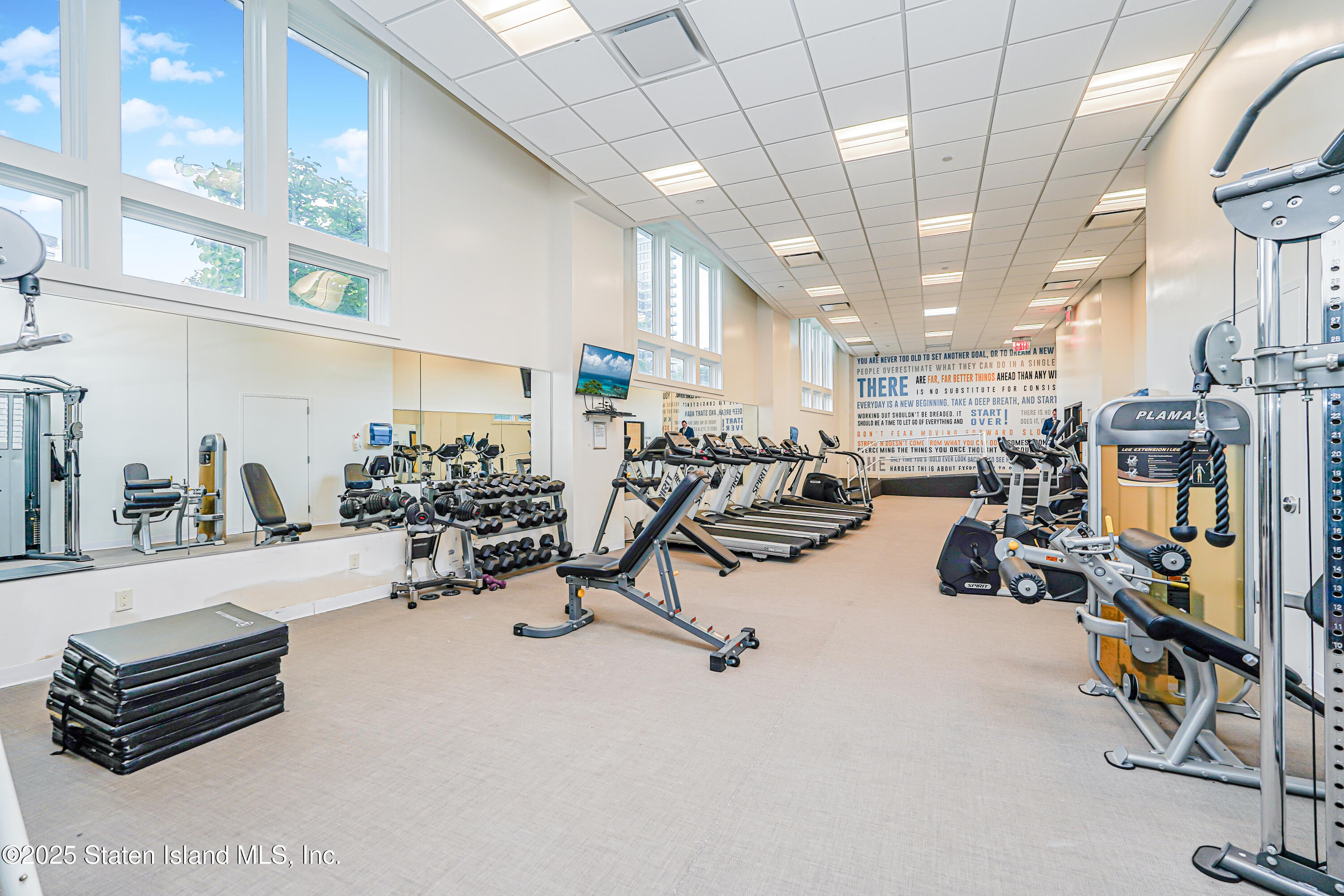 90 Bay Street Landing, Unit 1E Staten Island, NY 10301 - Photo 35 of 43 a view of a room with gym equipment