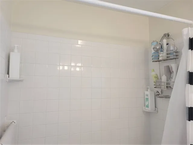 a bathroom with a shower