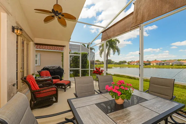 a outdoor living space with furniture and a potted plant