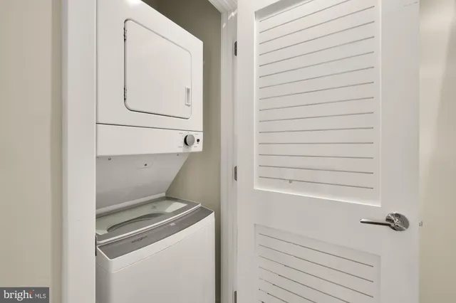 a utility room with a washer and dryer
