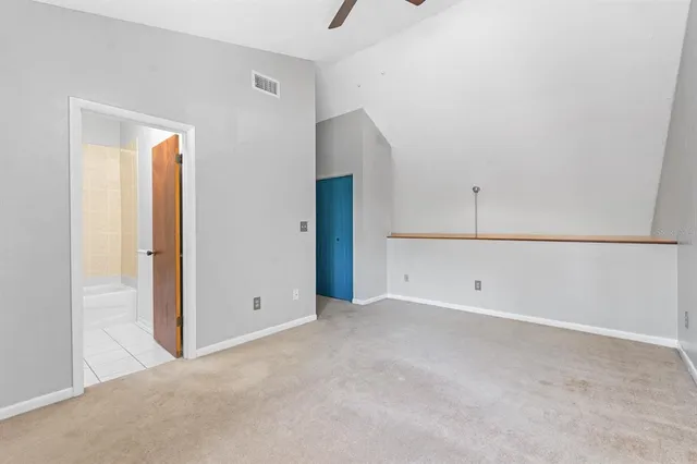 an empty room with closet