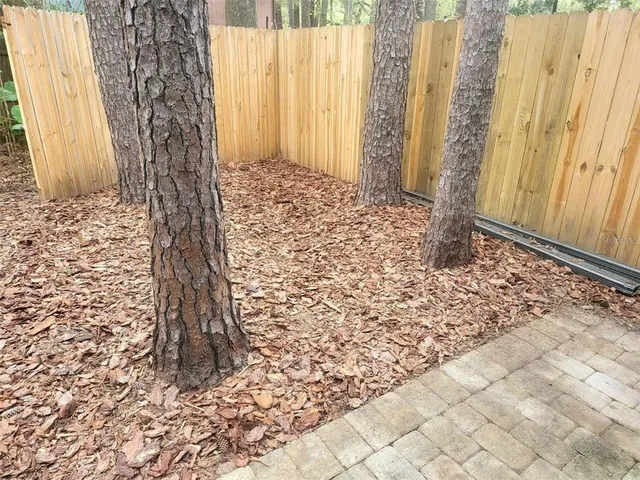 a view of a wooden door