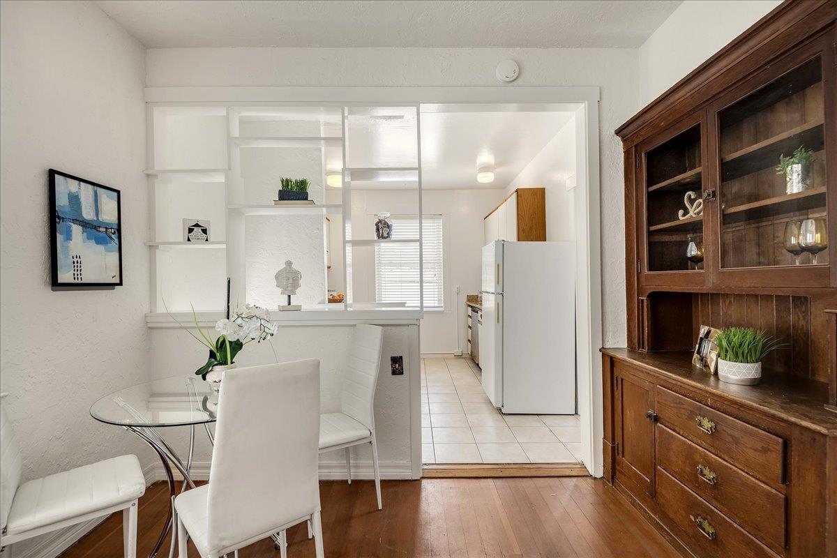 507 Easterby Street Sausalito, CA 94965 - Photo 37 of 90 a kitchen with stainless steel appliances granite countertop a refrigerator and microwave