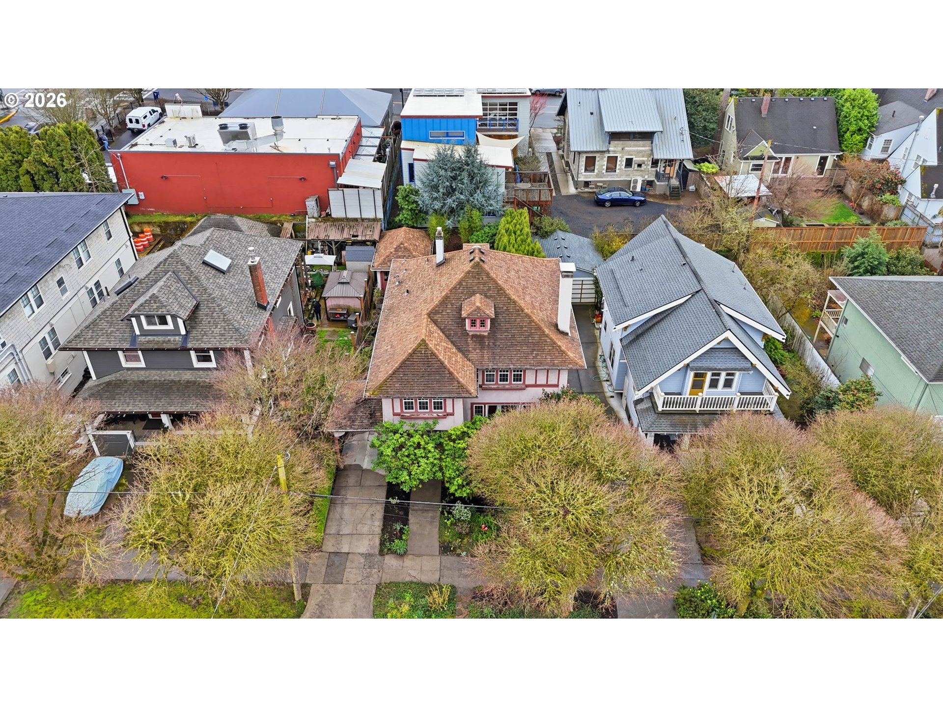 3136 Northeast Couch Street Portland, OR 97232 - Photo 42 of 48 an aerial view of a house with a garden
