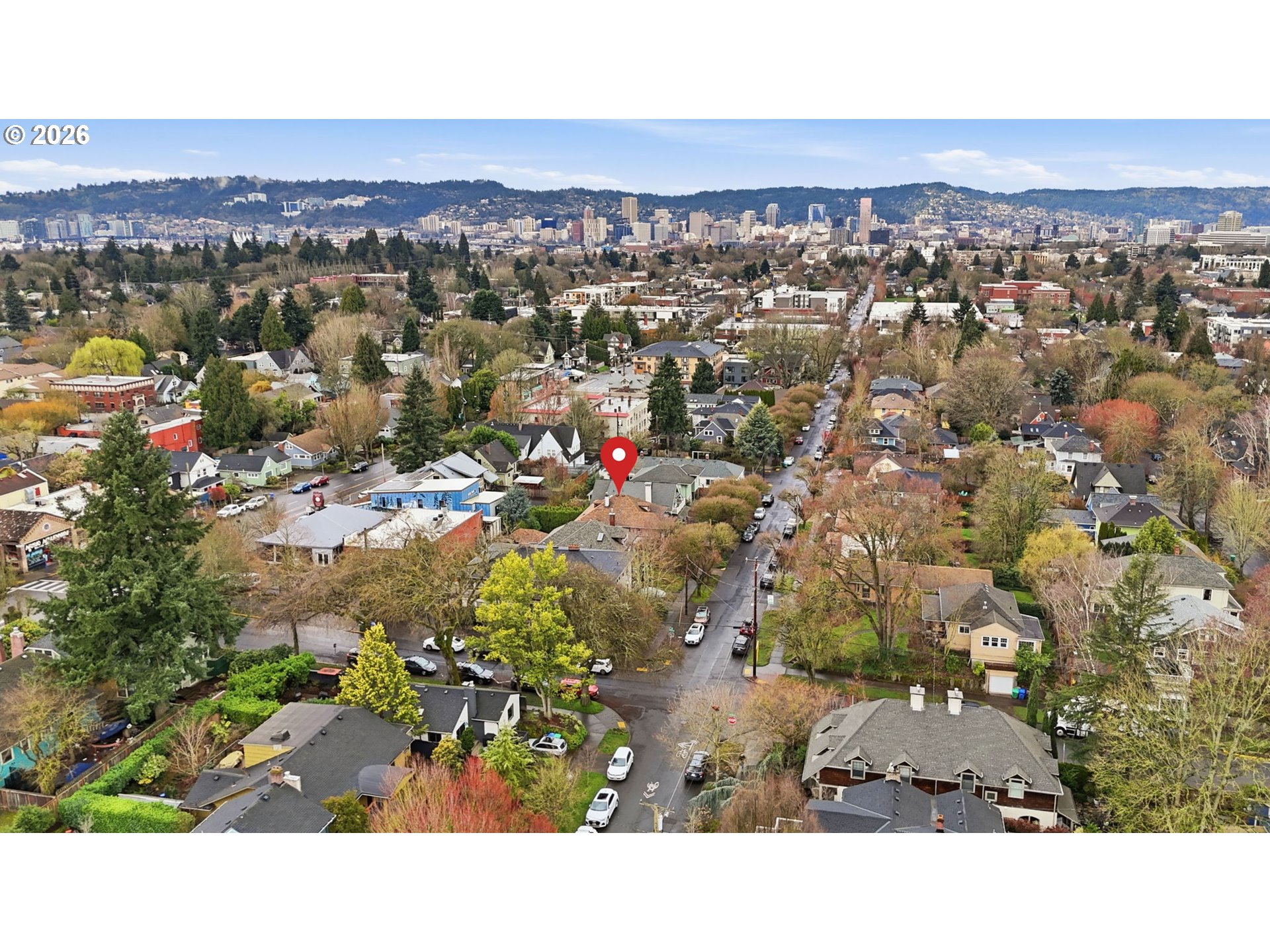 3136 Northeast Couch Street Portland, OR 97232 - Photo 44 of 48 an aerial view of residential houses with city view
