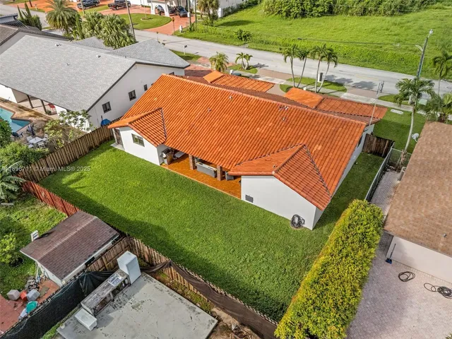 an aerial view of a house