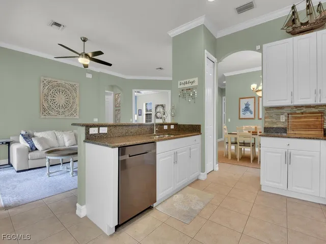 a kitchen with a cabinets and counter space