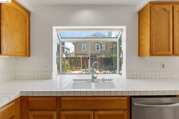a view of a hallway with windows