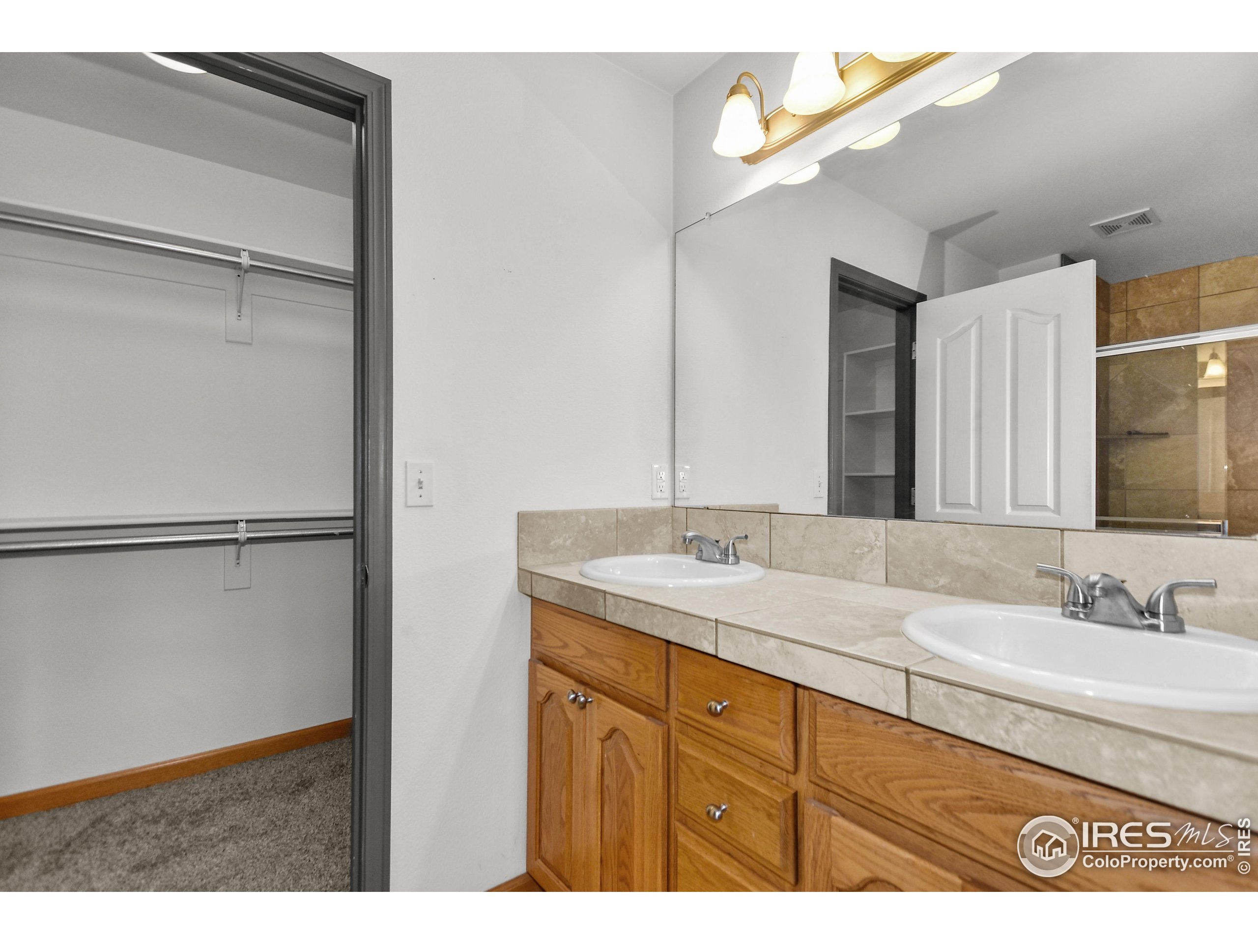 205 Timber Ridge Court Severance, CO 80550 - Photo 18 of 48 a bathroom with a sink and a mirror