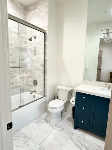 a view of a swimming pool from a balcony