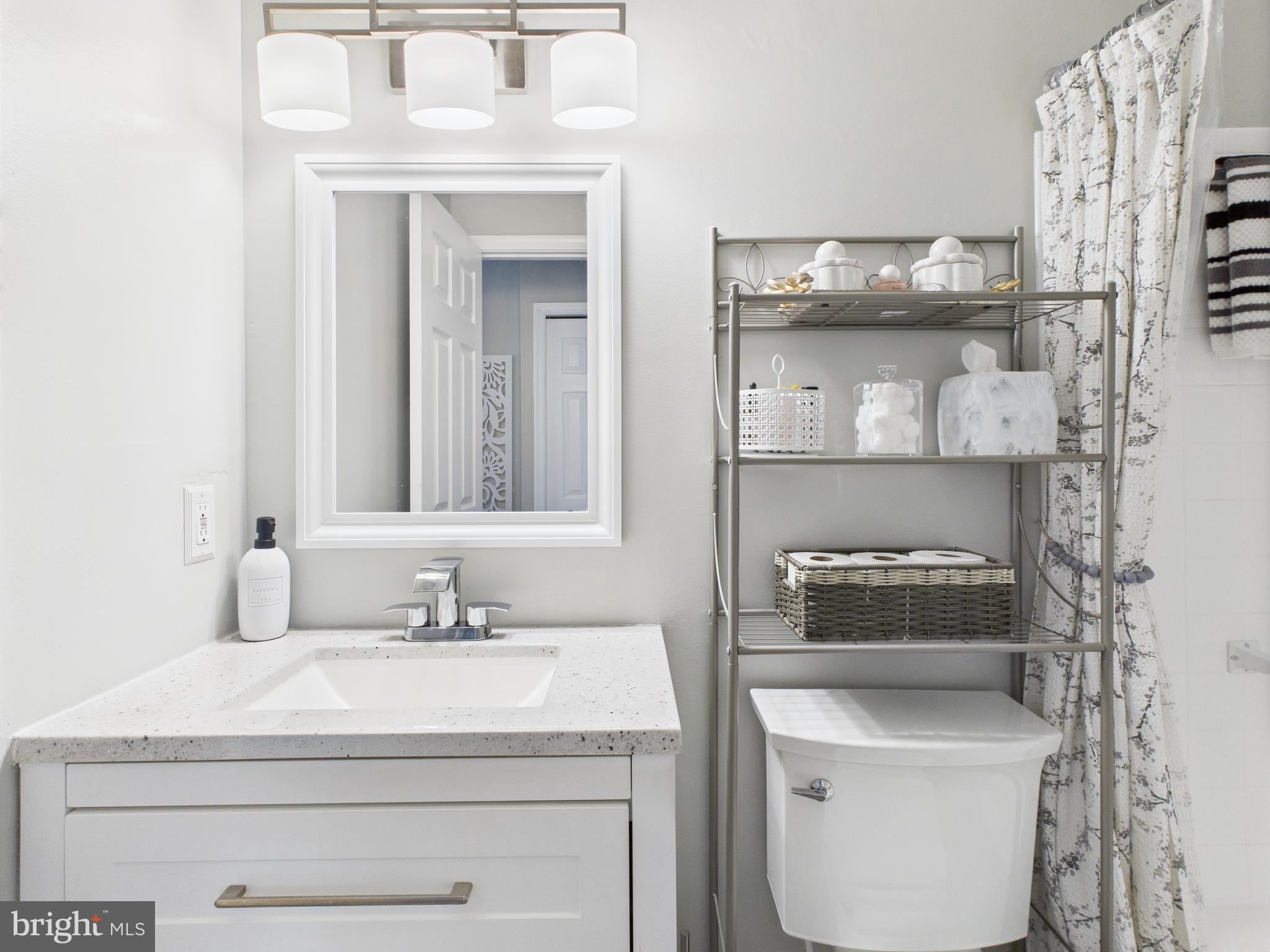 11269 Raging Brook Drive, Unit 258 Bowie, MD 20720 - Photo 25 of 36 a bathroom with a sink a toilet and a mirror