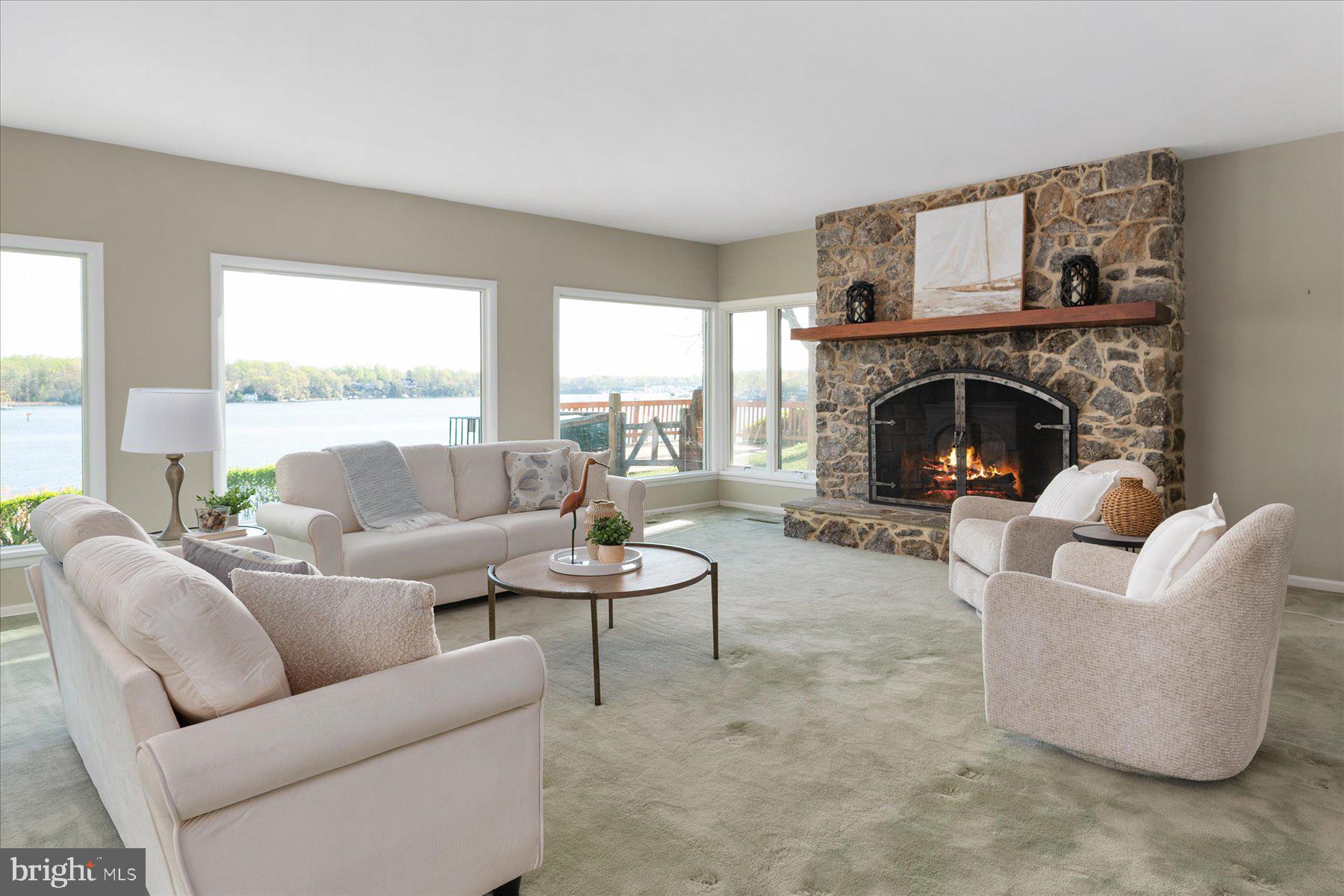 112 Park Avenue Edgewater, MD 21037 - Photo 8 of 58 Living Room w/ gas fireplace & views galore!