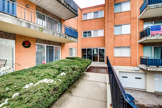 a front view of a building