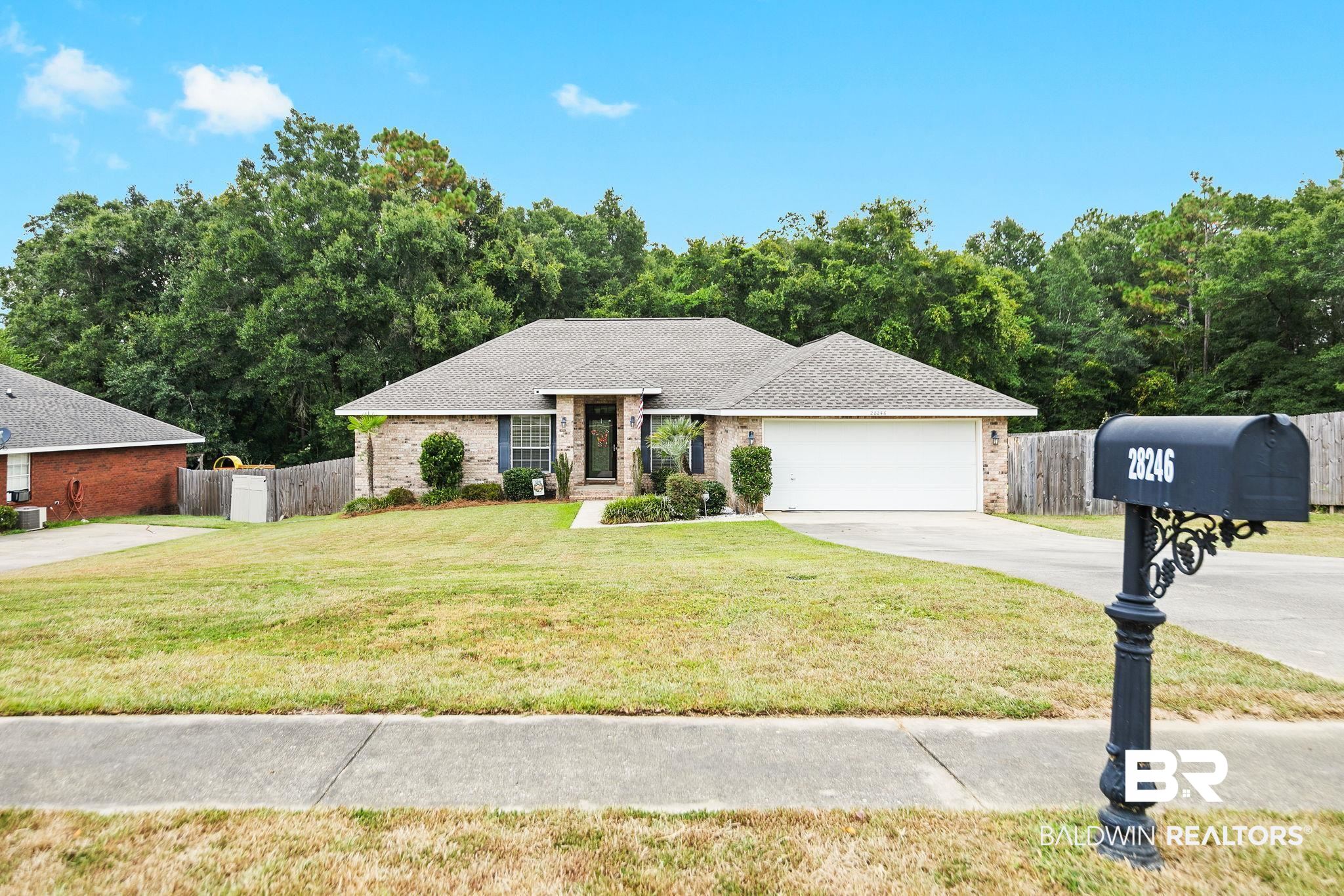 28246 Turkey Branch Drive Daphne, AL 36526 - Photo 3 of 41 Single story home featuring a front lawn and a garage