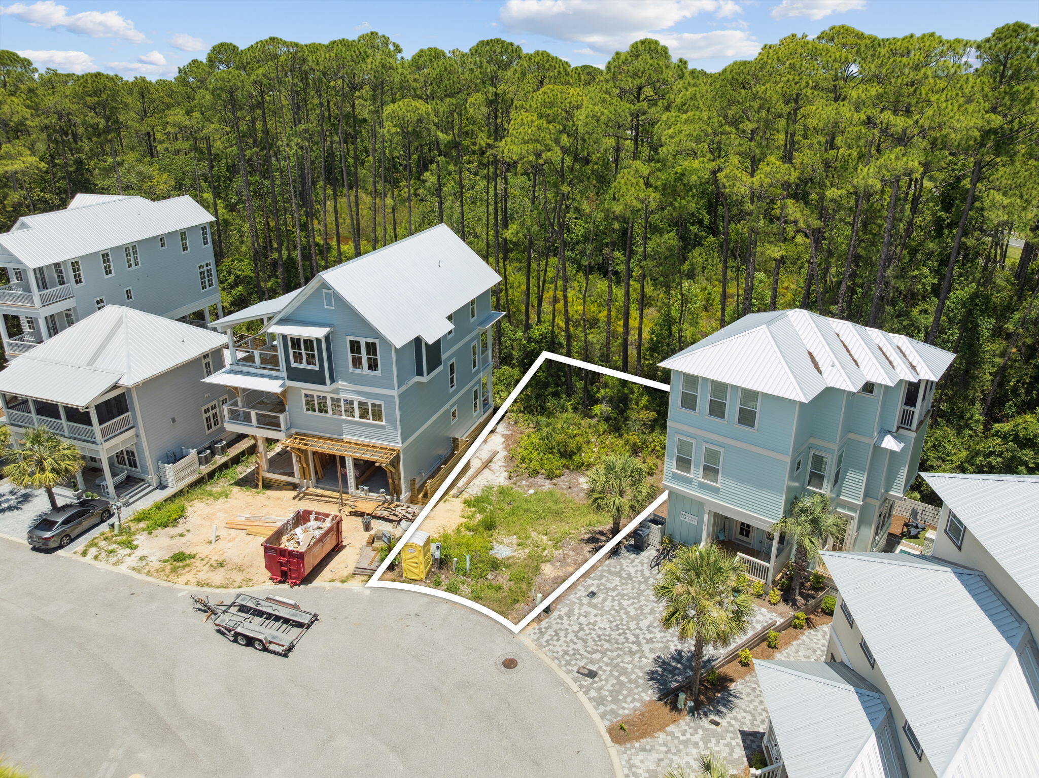 Lot 68 North Silver Maple Dr Inlet Beach Inlet Beach, FL 32461 - Photo 9 of 14 an aerial view of a house with a garden