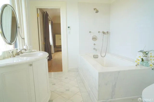 a view of a bathroom from a bathroom