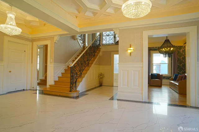 a view of an entryway with a front door