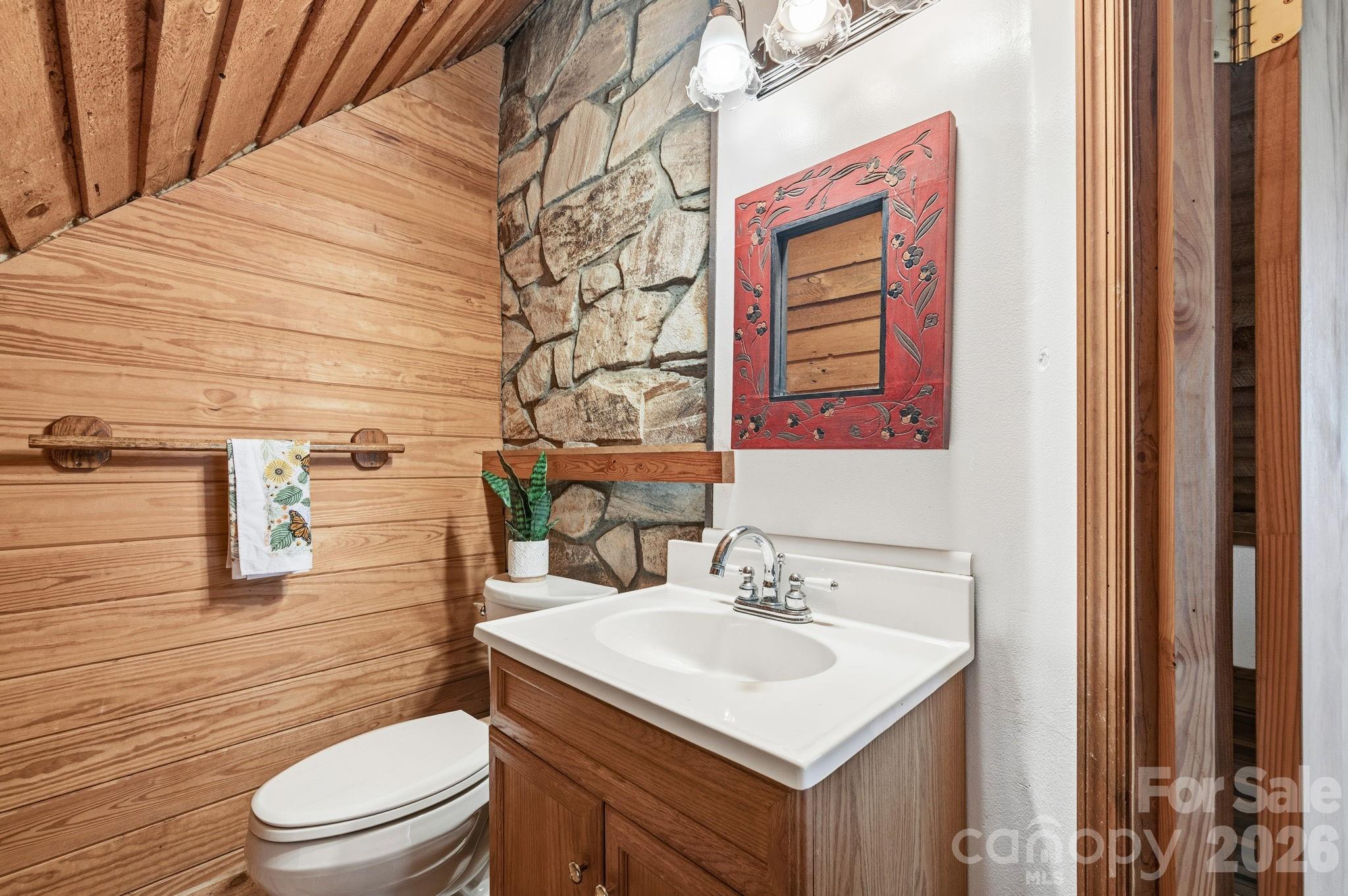 1265 Dillingham Road Barnardsville, NC 28709 - Photo 27 of 46 a bathroom with a sink toilet and mirror
