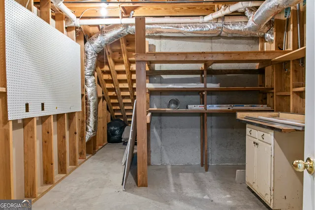 a view of storage and utility room