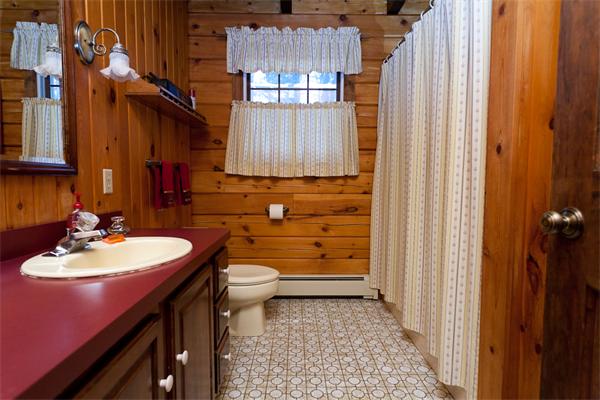 150 East County Road Rutland, MA 01543 - Photo 8 of 23 a bathroom with a sink a toilet and shower curtain