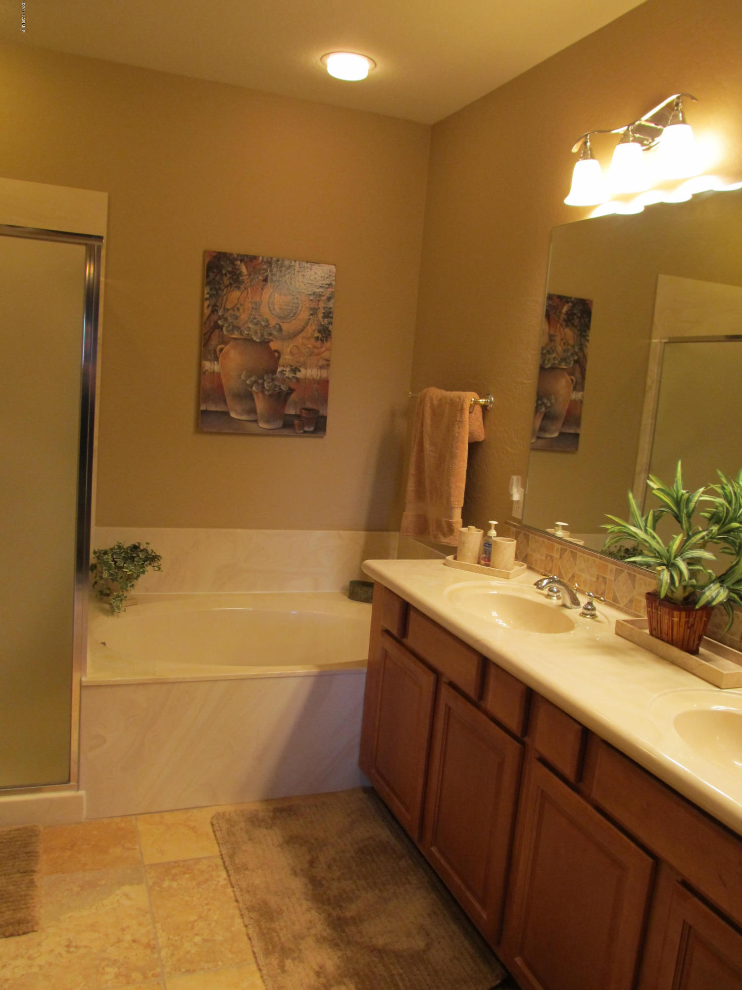 3935 East Rough Rider Road, Unit 1358 Phoenix, AZ 85050 - Photo 6 of 15 a bathroom with a tub sink and mirror